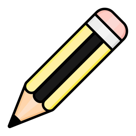 School Pencil with eraser icon symbol. Flat vector illustrationのイラスト素材