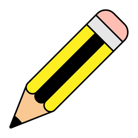 Pencil with eraser icon symbol. Flat vector illustrationのイラスト素材