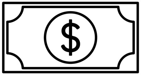 American dollar bill icon symbol. Flat vector illustrationのイラスト素材