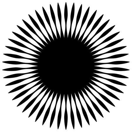 Bursting sun rays icon symbol. Radial sunset beams. Vector illustrationのイラスト素材