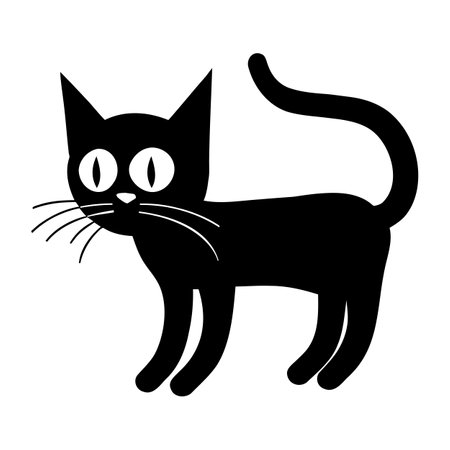 Cute cartoon cat silhouette. vector illustrationのイラスト素材