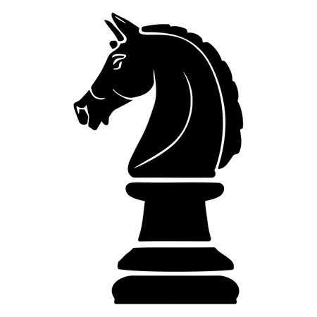 Horse chess piece silhouette logo. Vector illustrationのイラスト素材