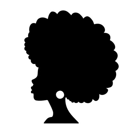 Fashion African american woman head profile silhouette. Vector illustrationのイラスト素材