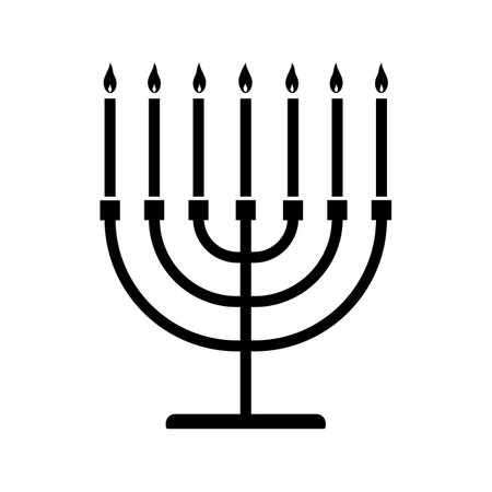 Menorah icon symbol. Vector illustrationのイラスト素材
