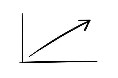 Doodle Graph going Upの写真素材