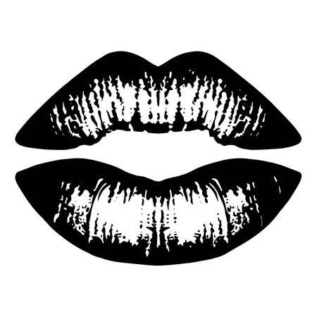 Lipstick kiss mark symbol icon. Vector illustrationのイラスト素材