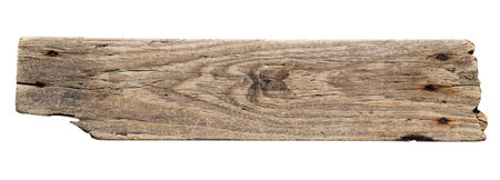 Sea drift wood plank isolated on white background. Template mockupの写真素材