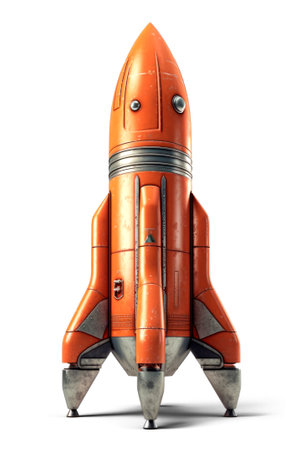 Retro rocket isolated on white background. AI Generativeの素材
