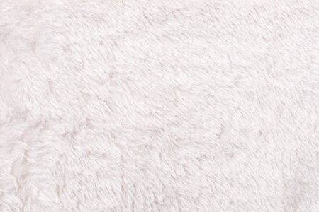 White faux fur fabric background texture. Full frameの写真素材