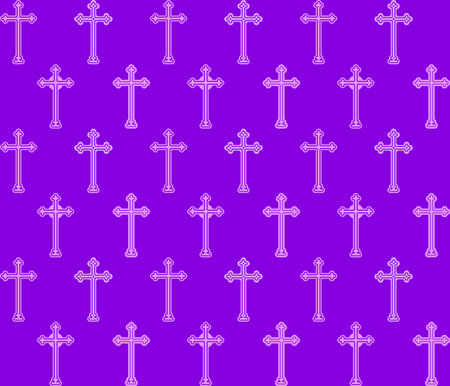 Gothic Christian Cross seamless pattern background. vector illustrationのイラスト素材