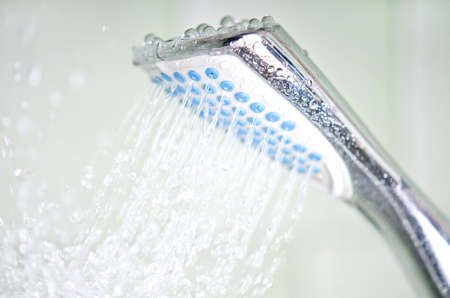 Shower with running water dropsの写真素材
