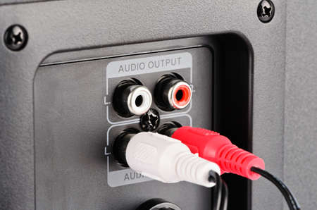 Audio connector, two open and two employeesの写真素材
