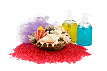 Air Conditioning and seashells on white background の写真素材