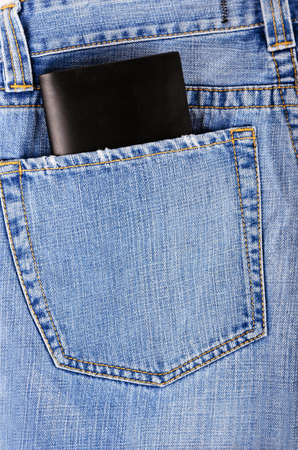 One hundred dollars in jeans pocketの写真素材