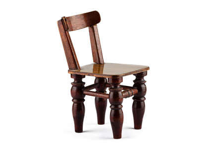 Antique chair from a tree on a white backgroundの写真素材