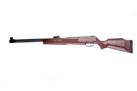 Rifle closeup on a white with a telescopic sightの写真素材