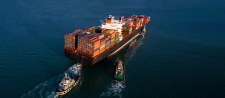 Container cargo ship business commercial trade import export logistic transportation container box...