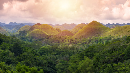 Chocolate Hills in Bohol, Philippines,, Chocolate hills Bohol Island, Chocolate hills geological...