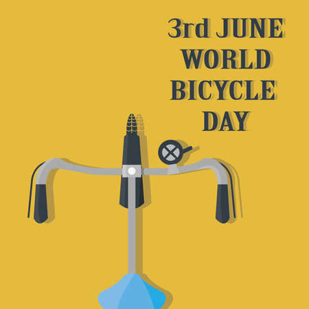 3rd june world bicycle day illustration vector imageのイラスト素材