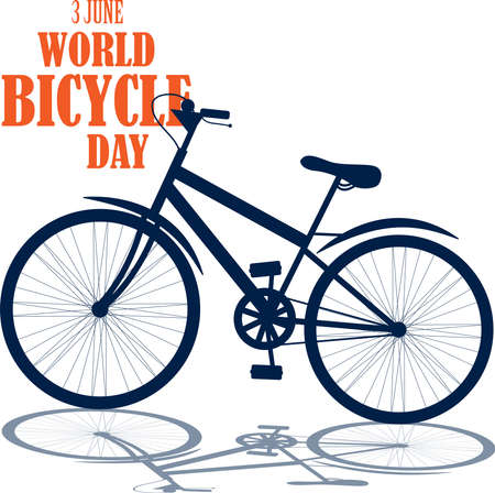 3rd june world bicycle day illustration vector imageのイラスト素材