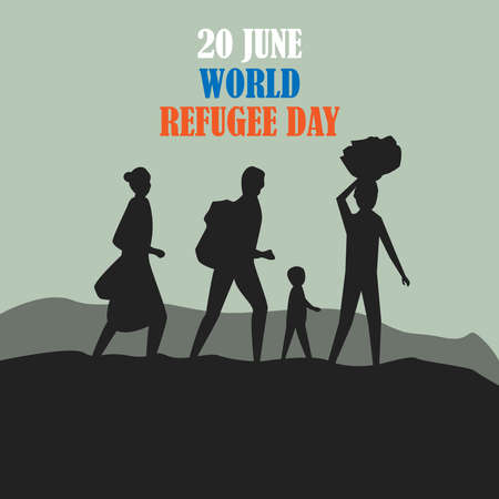 20 June world Refugee day illustrationのイラスト素材