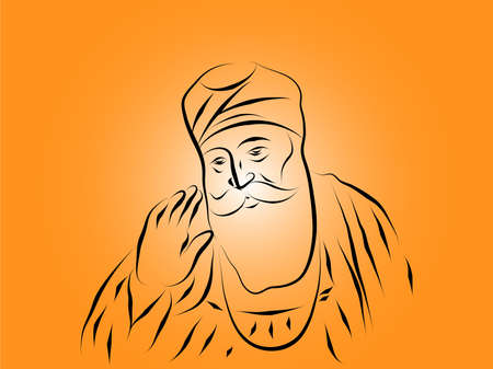 Guru Nanak Dev ji illustration vector imageのイラスト素材