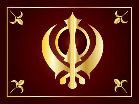 the Sikh symbol khanda illustration vector imageのイラスト素材