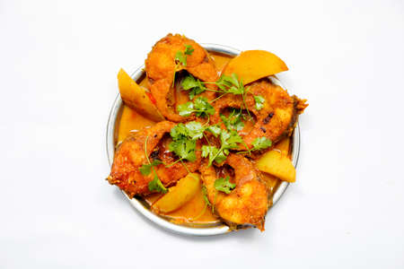 decoration of bengali fish curryの写真素材
