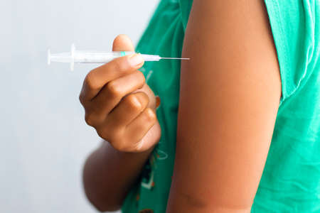 image of a self injection technique.の写真素材
