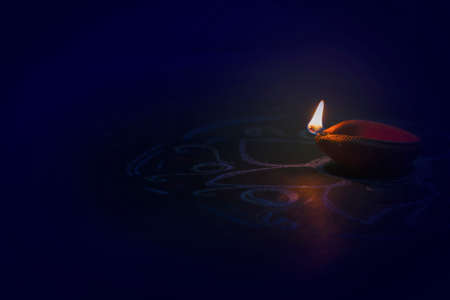 selective focus Image of celebrating Happy Diwali.Famous Indian festival.の写真素材