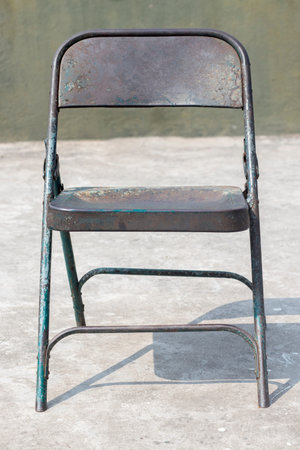 old vintage steel chair for background.
