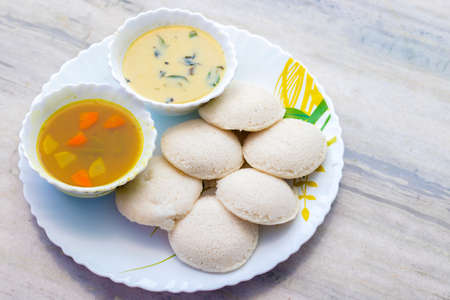 famous South Indian food "Idli" is made of rice powder.の写真素材