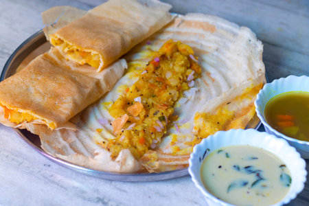 famous South Indian dish Dosa is ready to serve.