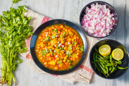 famous Bengali street food ghugni is ready to serve.
