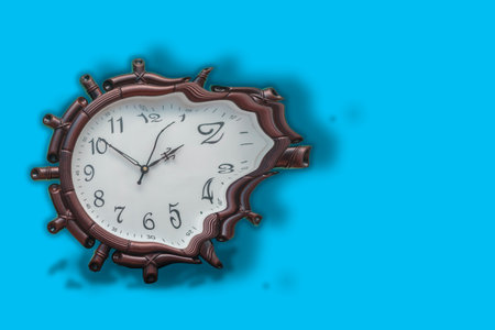 Clock face on a blue background. 3d rendering, 3d illustration.