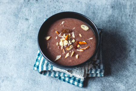 health and delicious "Ragi Porridge" made of ragi Millet.の写真素材