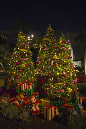 LOS ANGELES DECEMBER24th: Universal Studios with full of lighs Decorated for XMAS weekend on December 24 2012 in Los Angeles USAのeditorial素材