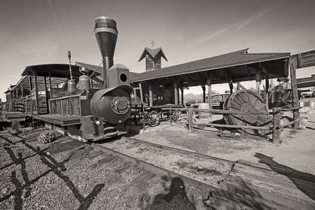 Old Train in Gold Field Ghost Townの写真素材