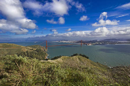 Golden Gate Bridge Panoramic View in SFO California USAの写真素材