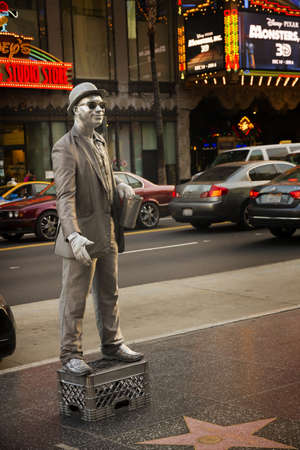 LOS ANGELES DECEMBER25th: Unidentified participant dressed as Silver Shulpher poses in streets on December 25 2012 in Los Angeles USAのeditorial素材