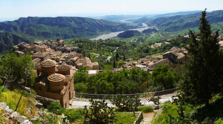 Cattolica and Bivongi  a panoramic viewの写真素材