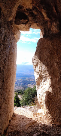 View of Cappadocia from the cave. Turkey.