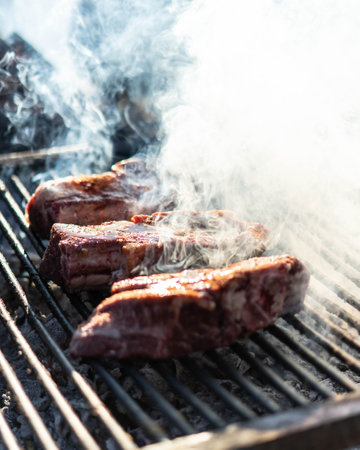 Argentine grilled barbecue on the woodsの写真素材