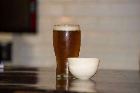 glass of sparkling craft beer