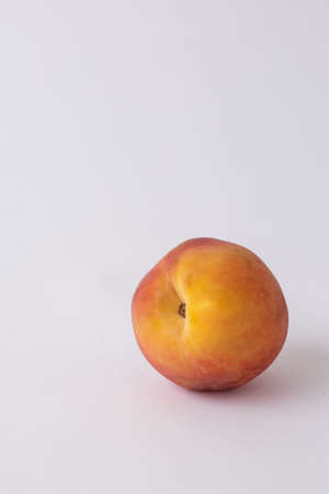 fresh peach on a white mezaの写真素材