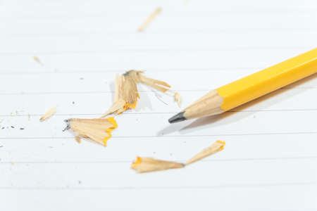 pencil on a dirty blank sheetの写真素材