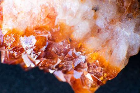 citrine natural quartz semigem geode crystals geological mineral isolatedの写真素材