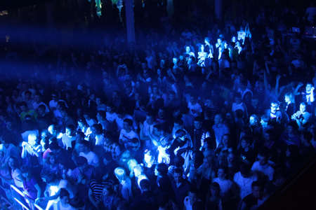 MINSK, BELARUS - April 16, 2011  Festival crowd at Urban Wave fistival on April 16, 2011 in Minsk, Belarusのeditorial素材