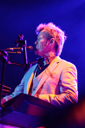 MINSK, BELARUS NOVEMBER 6, 2010   A-ha  band  Morten Harket, Paul Waaktaar-Savoy, Magne Furuholmen  performs during the live concert in Minsk on November 6, 2010のeditorial素材