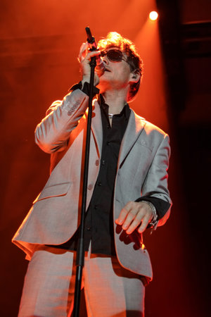 MINSK, BELARUS NOVEMBER 6, 2010   A-ha  band  Morten Harket, Paul Waaktaar-Savoy, Magne Furuholmen ...